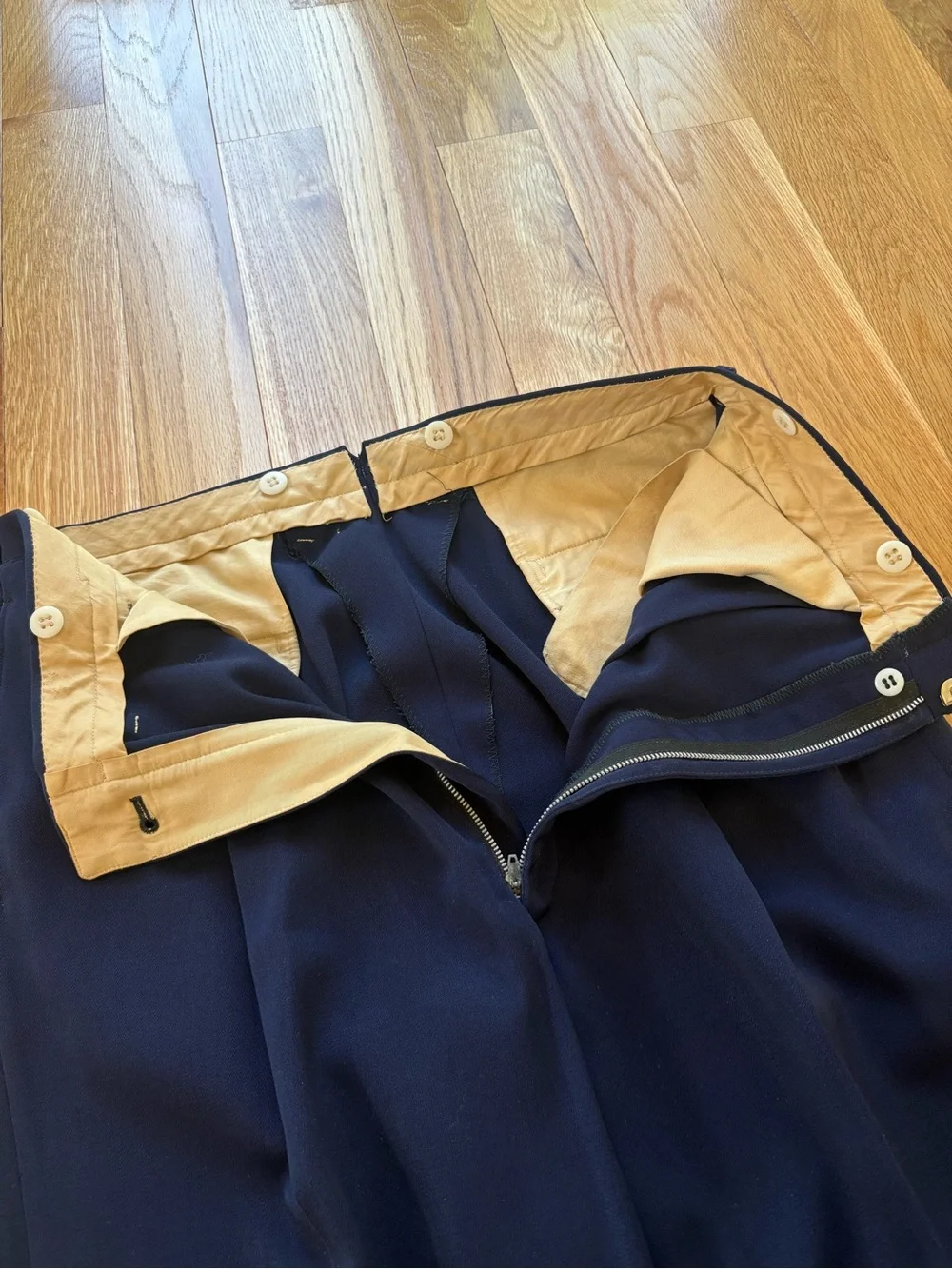Vintage 1950s Kingsridge Griffith Smith Made In USA Navy Blue 2pc Suit 42R 34x30